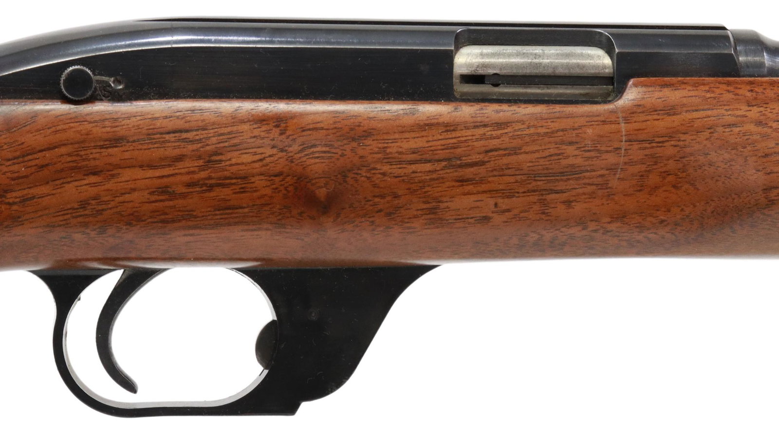 REMINGTON M77 RIFLE .22LR LEFT HAND BOLT, 5 MAGS: Remington Model 77 auto load rifle, .22LR caliber, left hand bolt handle, 21.5" barrel, detachable magazine, hardwood stock, comes with 5 magazines, metal 95%. stock light scratching, bore bright with