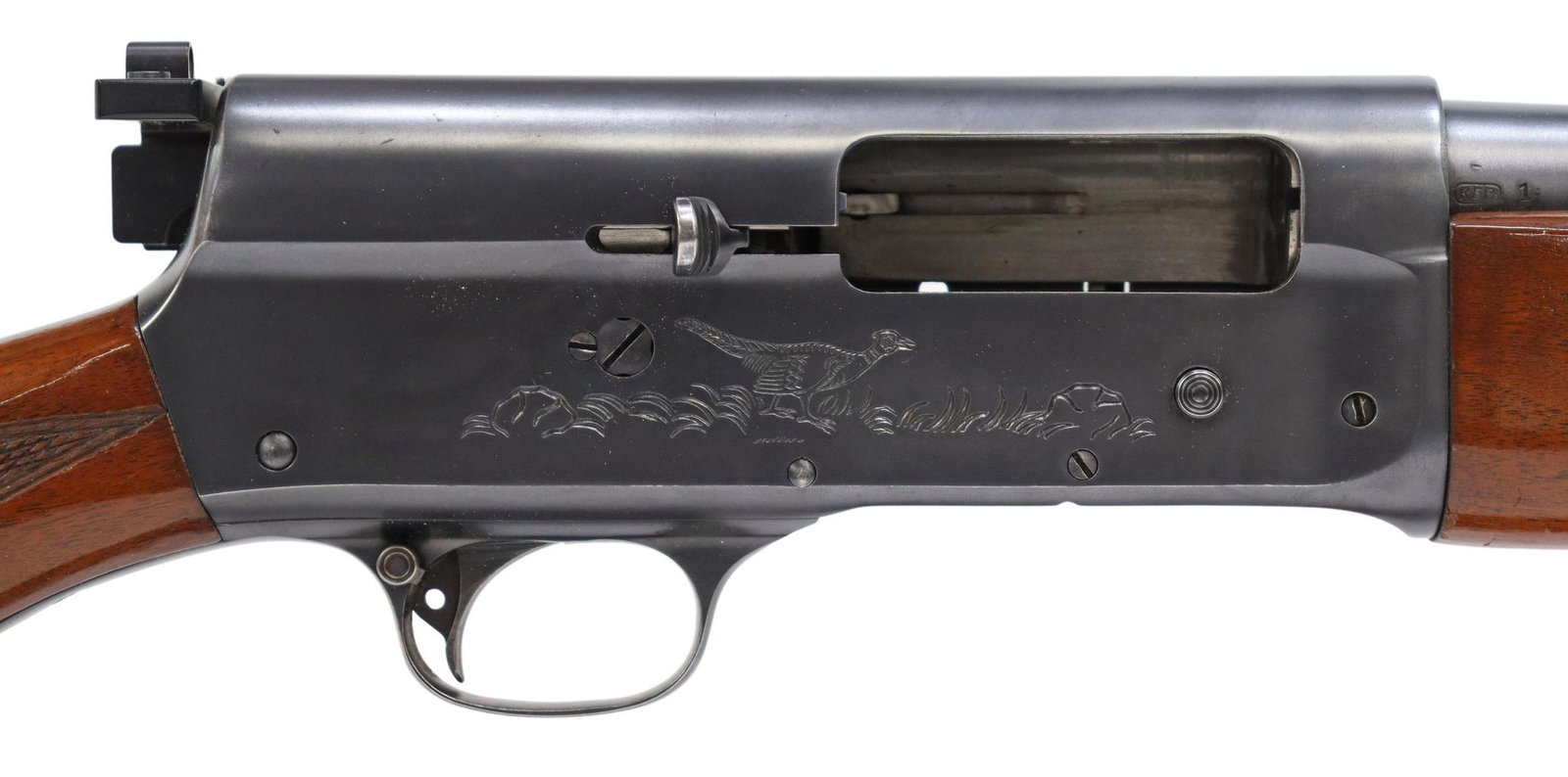 REMINGTON MODEL 11 SHOTGUN, 12 GAUGE: Winchester Model 11 Auto Load shotgun, 12 gauge, 2.75" shells, 27.5" barrel, fixed front sight, mounted Williams rear sight lacking aperture, foliate and game bird engraving at receivers, checkered ha