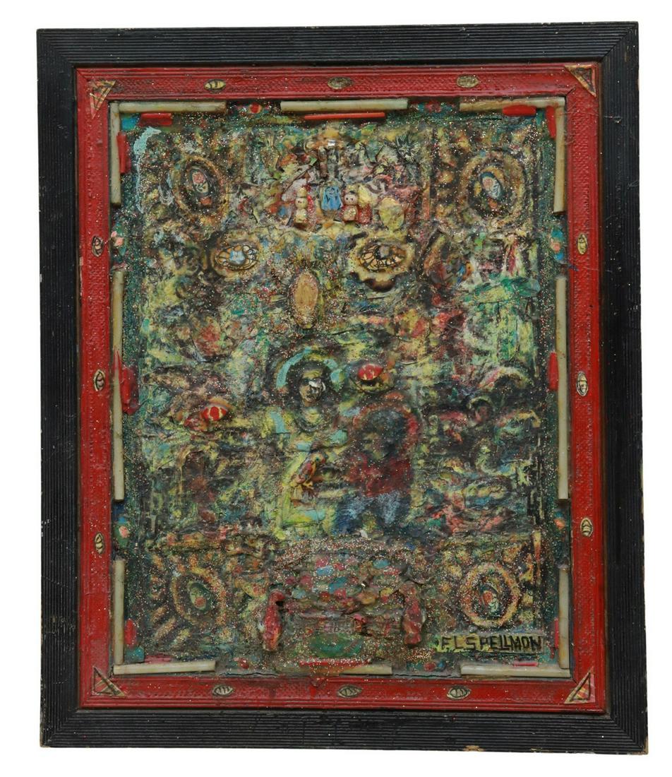 DOC SPELLMON (1925-2008) MIXED MEDIA COLLAGE (1 of 3)