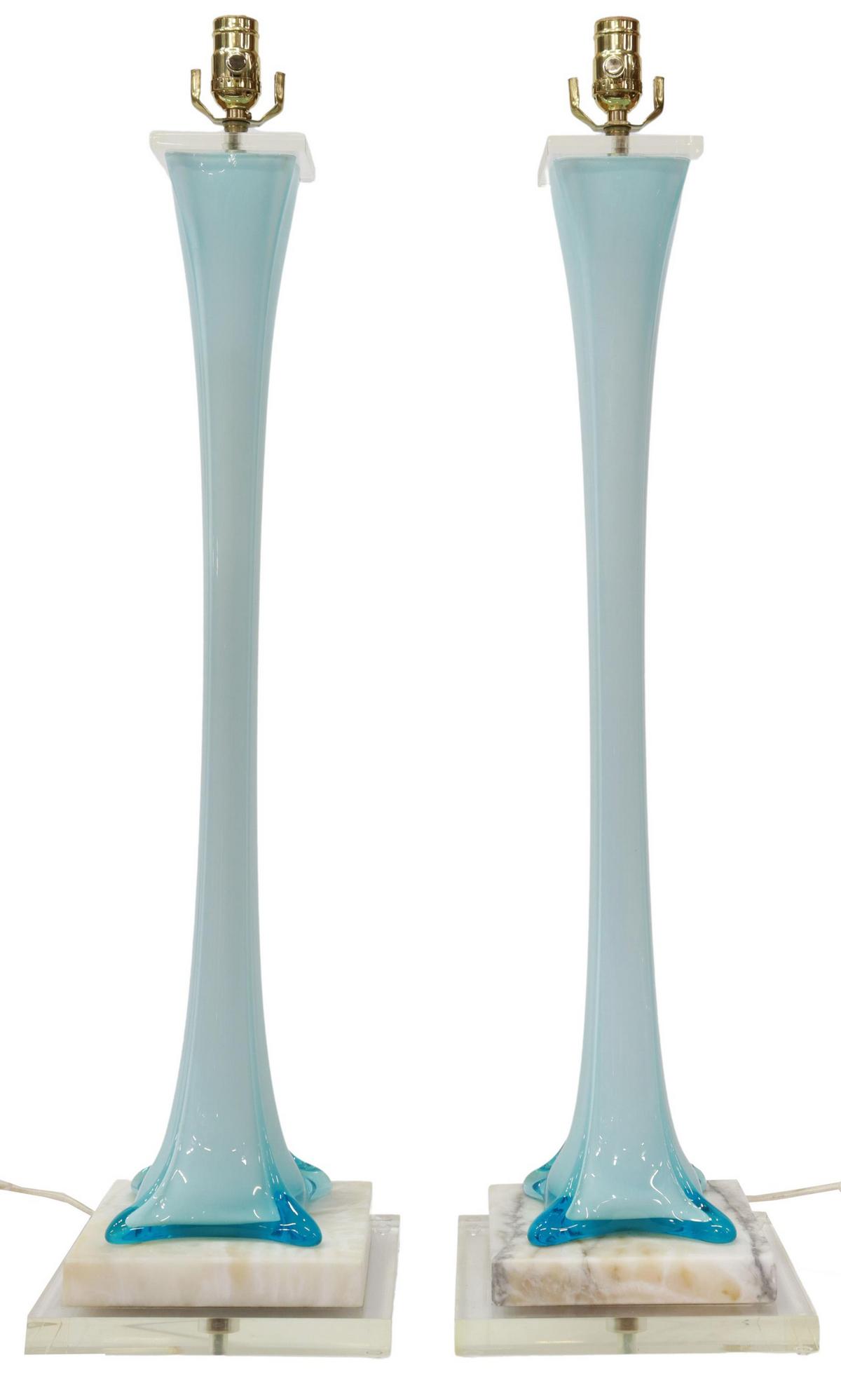 (2) ITALIAN MODERN ART GLASS & ACRYLIC TABLE LAMPS (1 of 4)