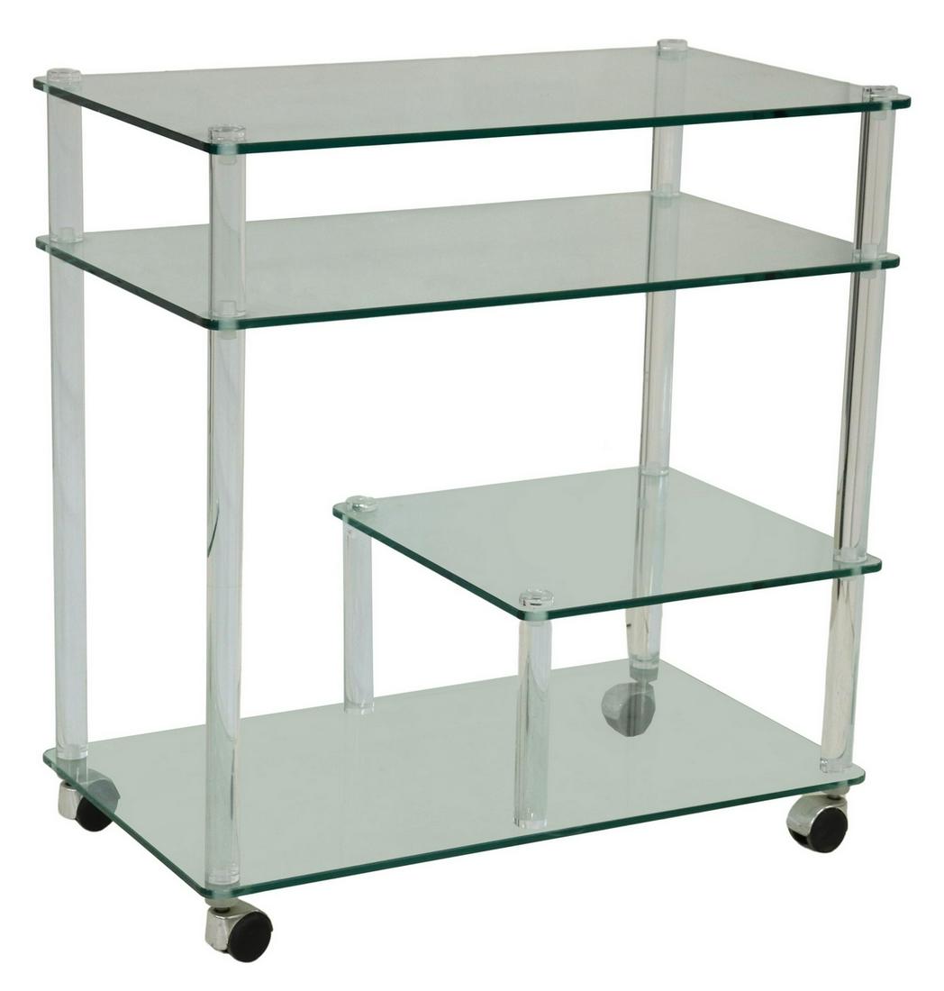 ITALIAN MODERN GLASS & ACRYLIC SERVICE BAR CART (1 of 4)