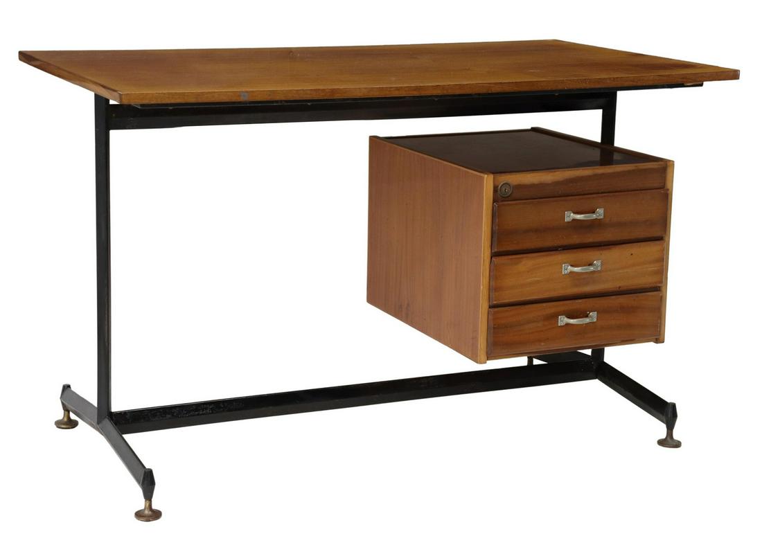 ITALIAN MID-CENTURY MODERN MAHOGANY WRITING DESK (1 of 6)