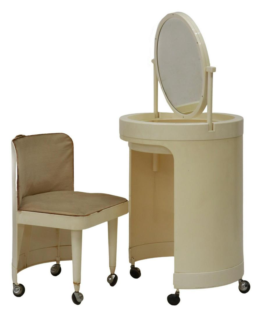 ITALIAN MODERN 'SILVI' COMPACT VANITY & CHAIR (1 of 5)
