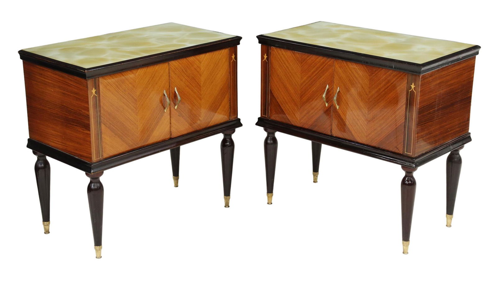 (2) ITALIAN MID-CENTURY ROSEWOOD BEDSIDE CABINETS (1 of 5)