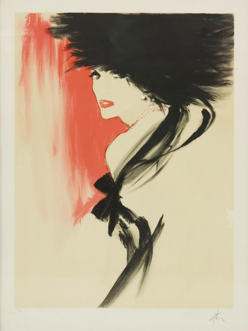 RENE GRUAU (1909-2004) LA BELLE EN NOIR LITHOGRAPH (1 of 4)