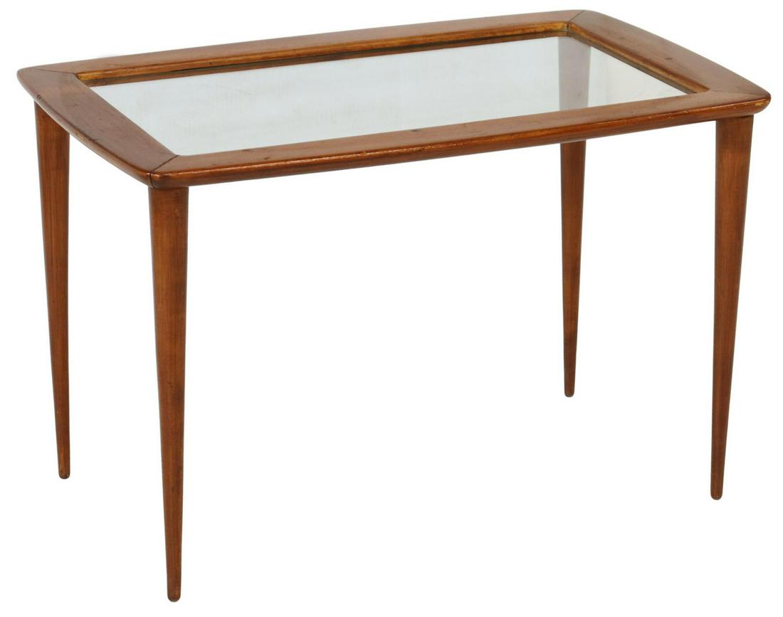 ITALIAN MID-CENTURY MODERN GLASS-TOP SIDE TABLE (1 of 4)