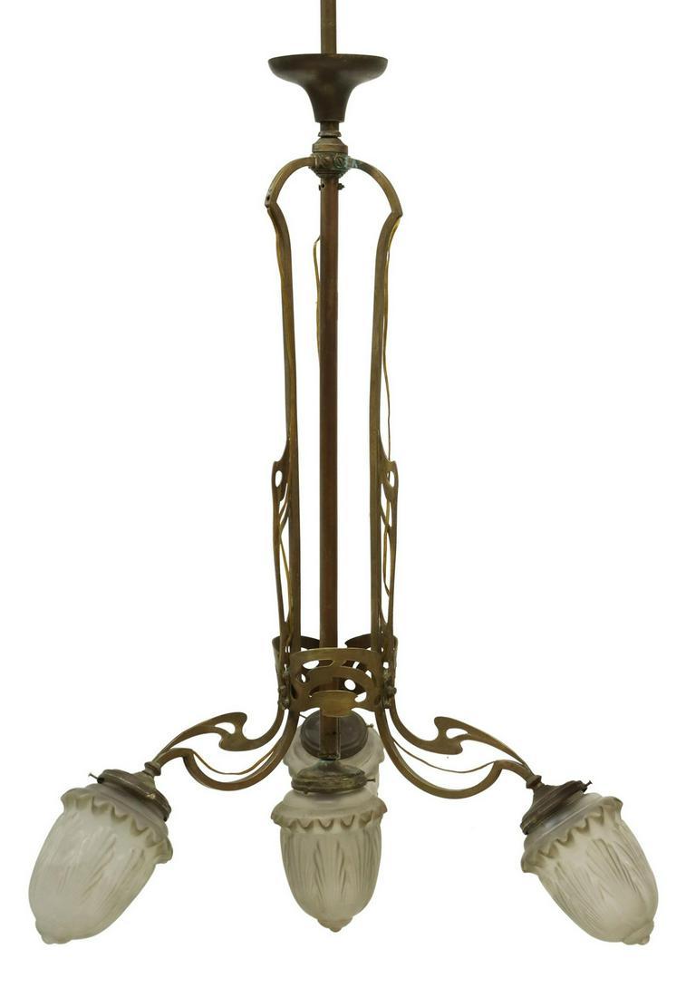 ITALIAN ART NOUVEAU FOUR-LIGHT CHANDELIER (1 of 3)