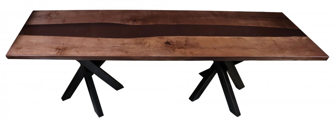 CONTEMPORARY DOUBLE PEDESTAL DINING TABLE, 115.5"L (1 of 6)