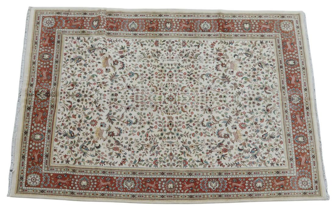 HAND-TIED TABRIZ RUG, 13'5" X 10' (1 of 3)