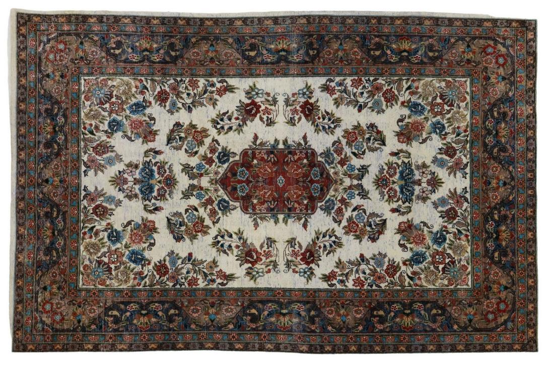 HAND-TIED JAIPUR RUG, 7' X 4'.8" (1 of 3)