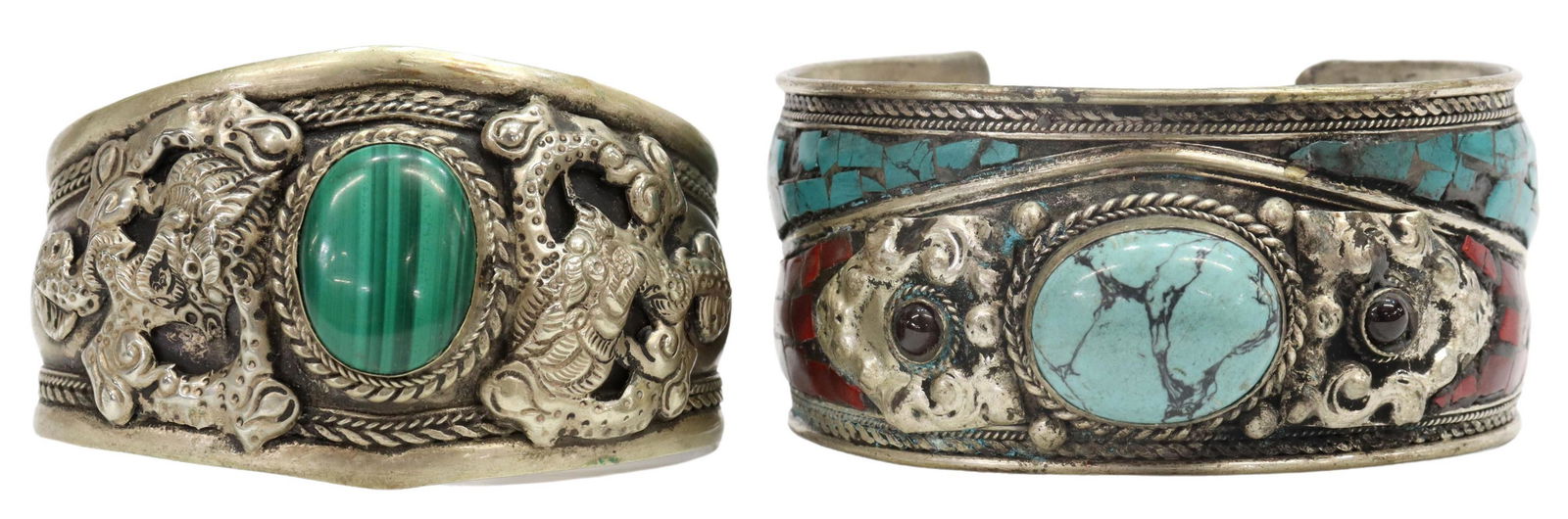 (2) SILVER CUFF BRACELETS, NEPAL (1 of 4)