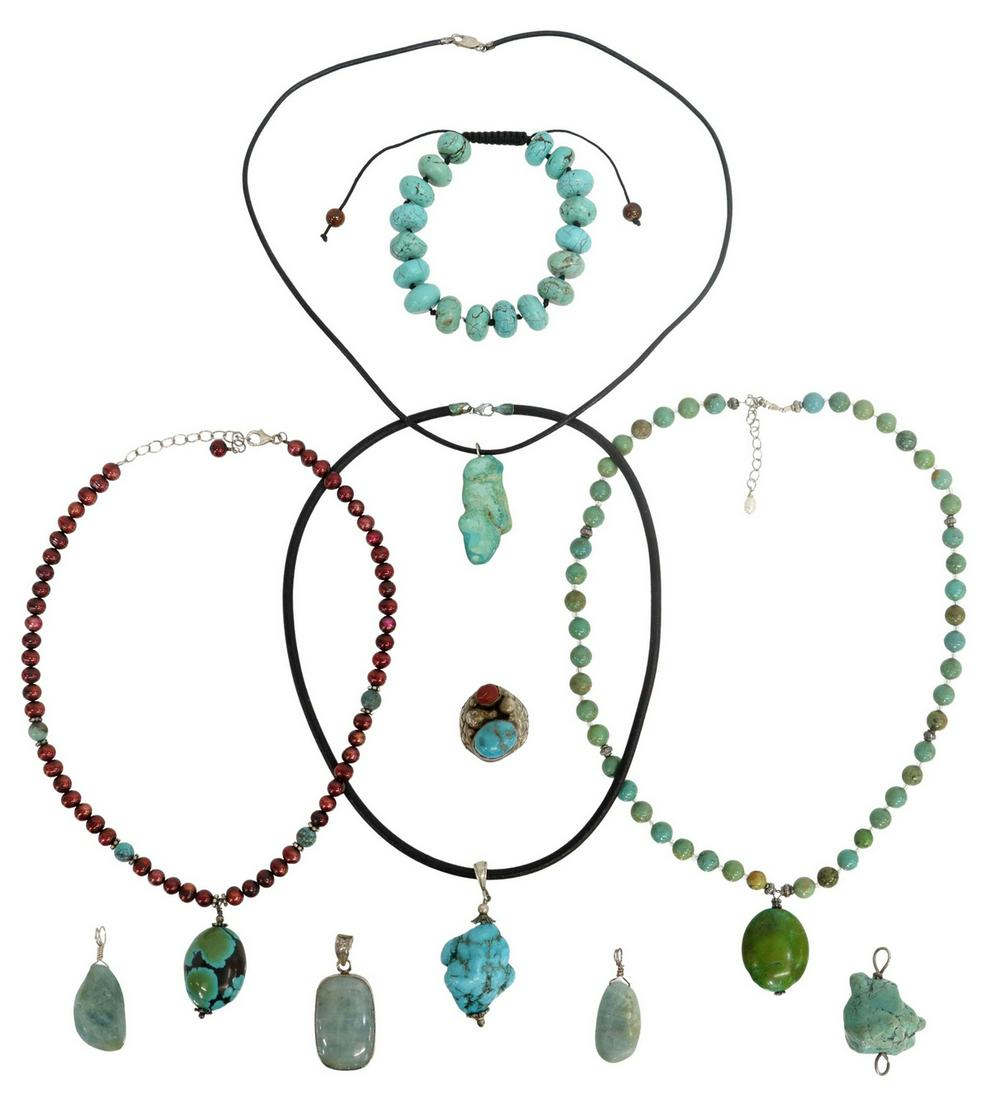 (LOT) TURQUOISE & OTHER BEADED JEWELRY (1 of 6)