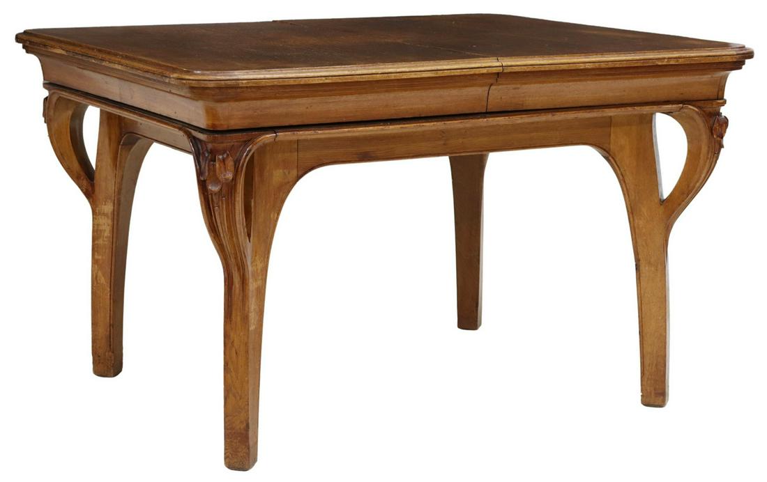 FRENCH NANCY SCHOOL ART NOUVEAU OAK DINING TABLE (1 of 3)