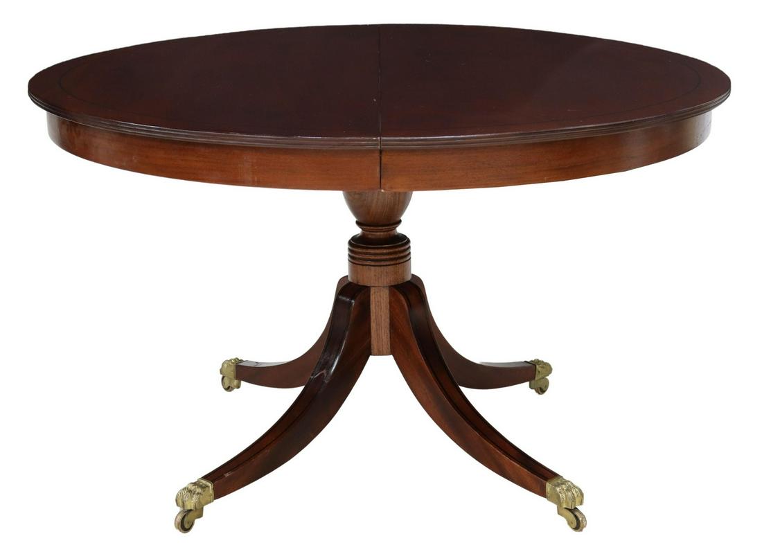 ENGLISH SHERATON STYLE MAHOGANY EXTENSION TABLE (1 of 5)