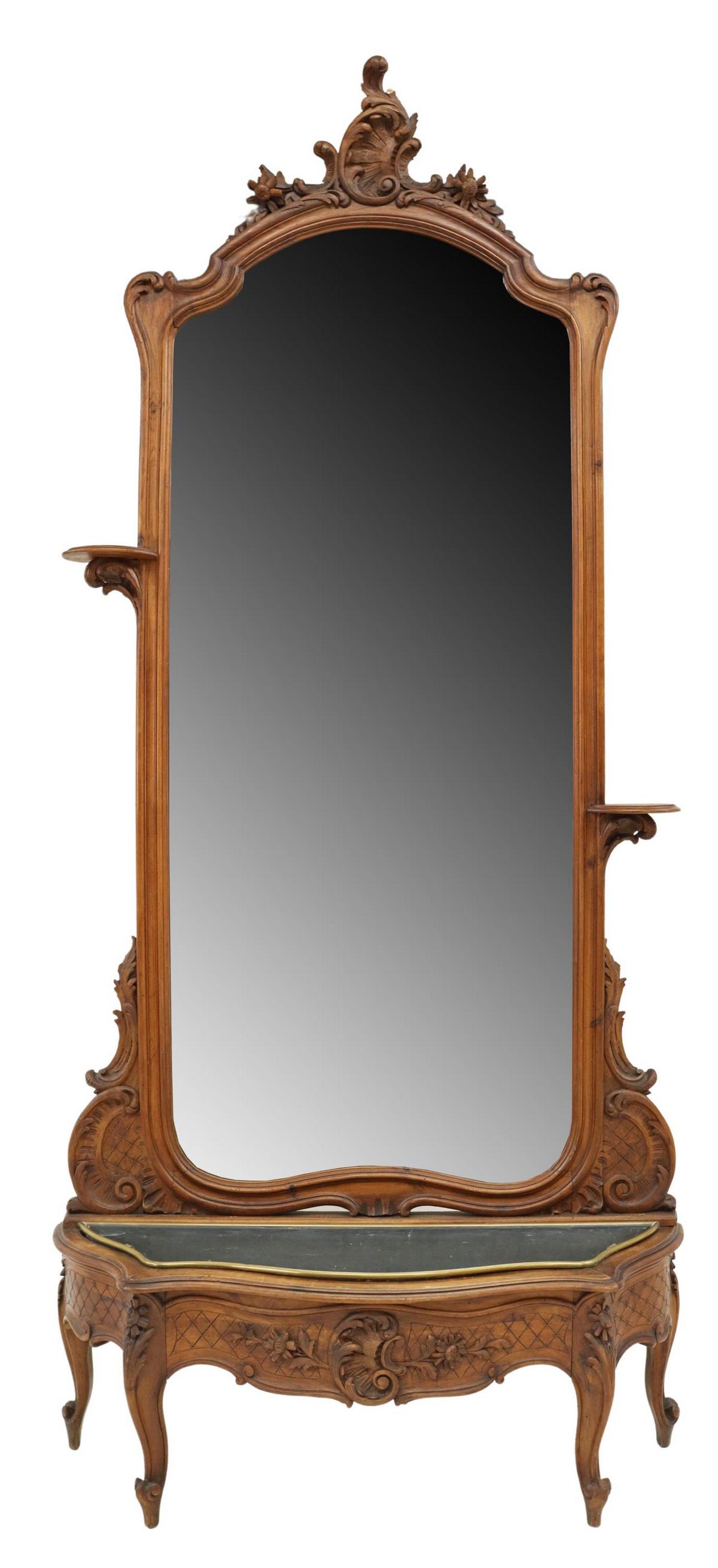 LOUIS XV STYLE CARVED WALNUT JARDINIERE HALL STAND (1 of 5)