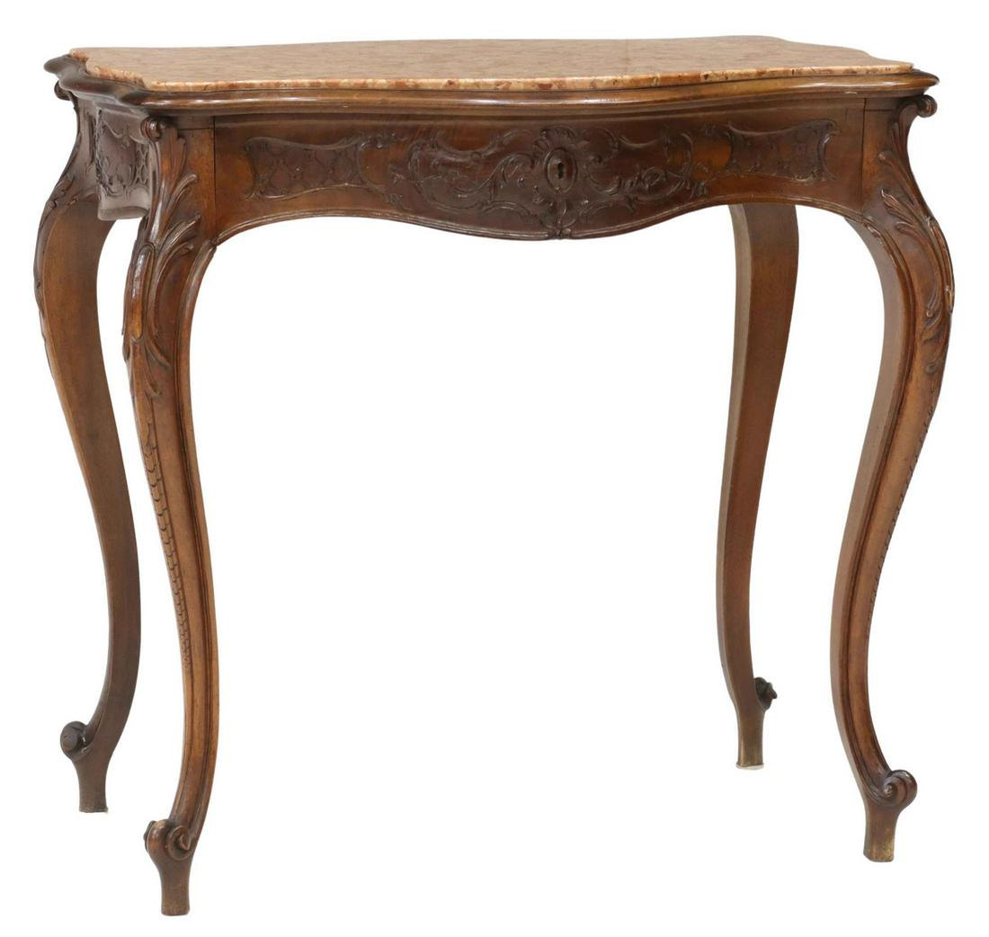 ITALIAN LOUIS XV STYLE MARBLE-TOP OCCASIONAL TABLE (1 of 5)