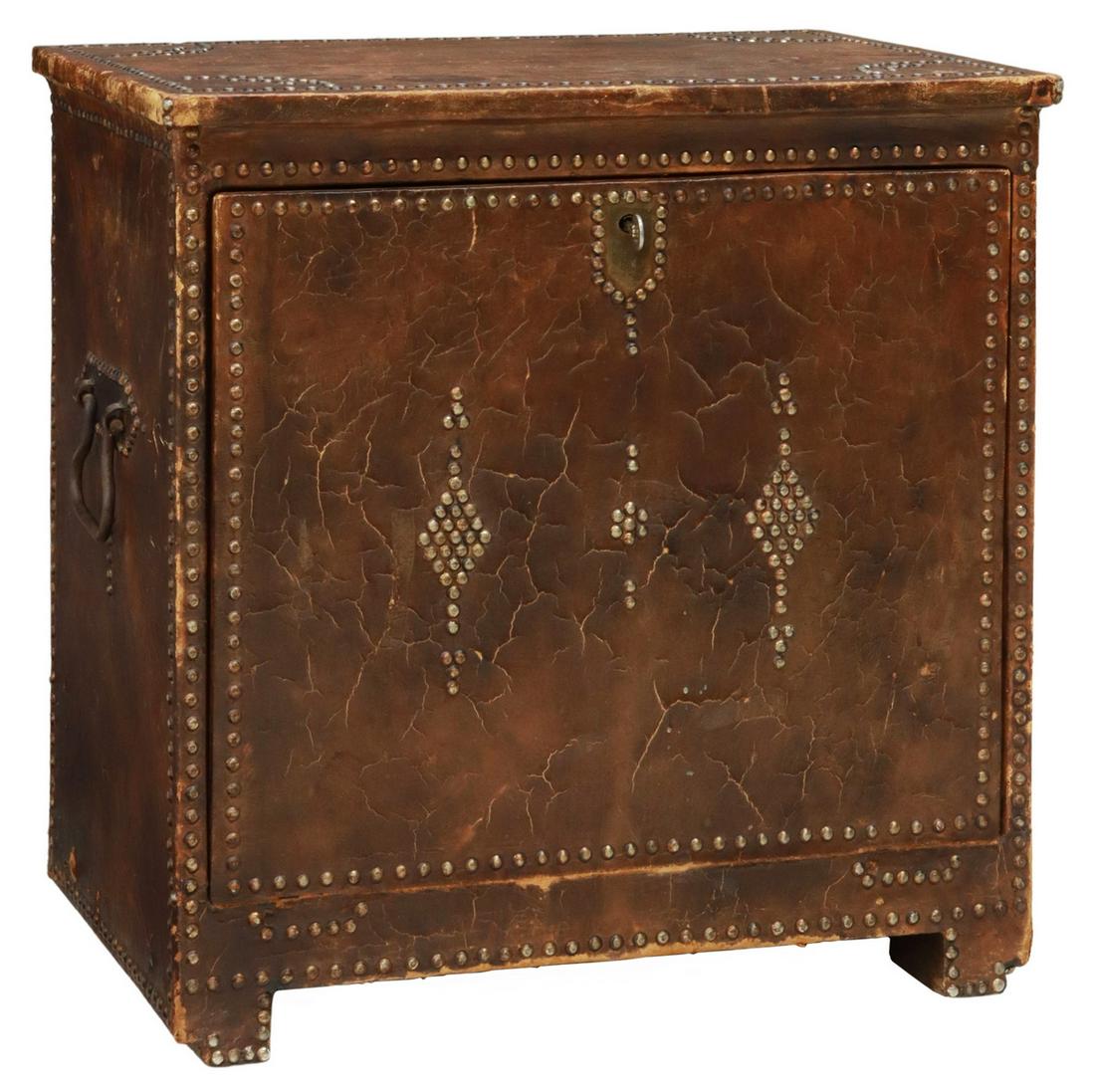 SPANISH STUDDED & LEATHER-CLAD FALL FRONT CHEST (1 of 5)