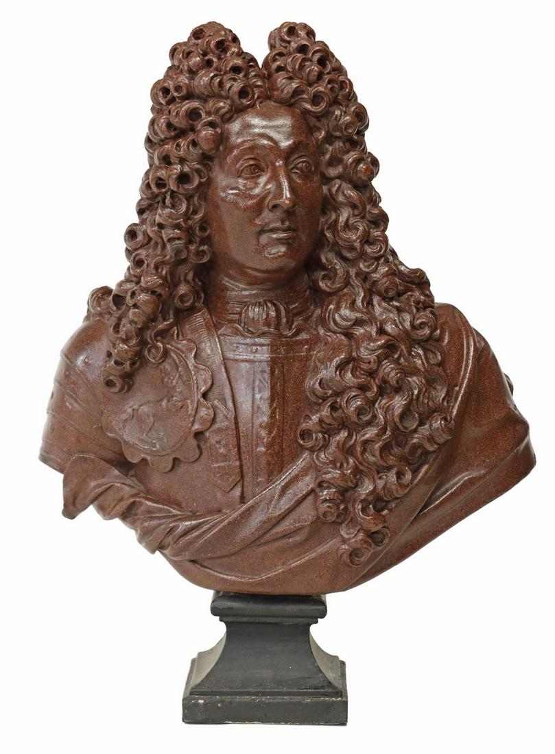 FRENCH CAST PLASTER BUST LOUIS XIV LE ROI SOLEIL (1 of 3)
