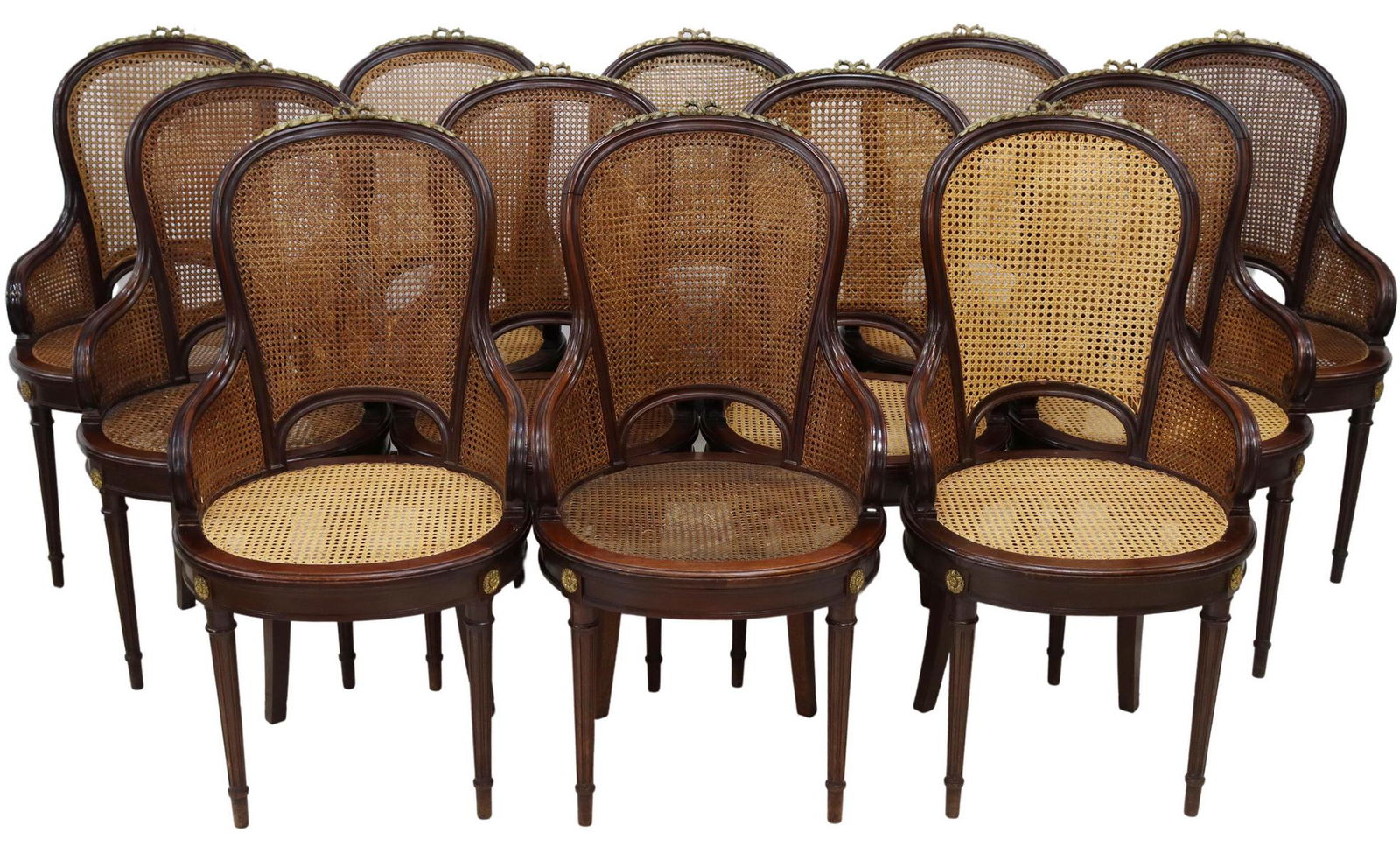 (12) FRENCH LOUIS XVI STYLE CANED ARMCHAIRS (1 of 3)