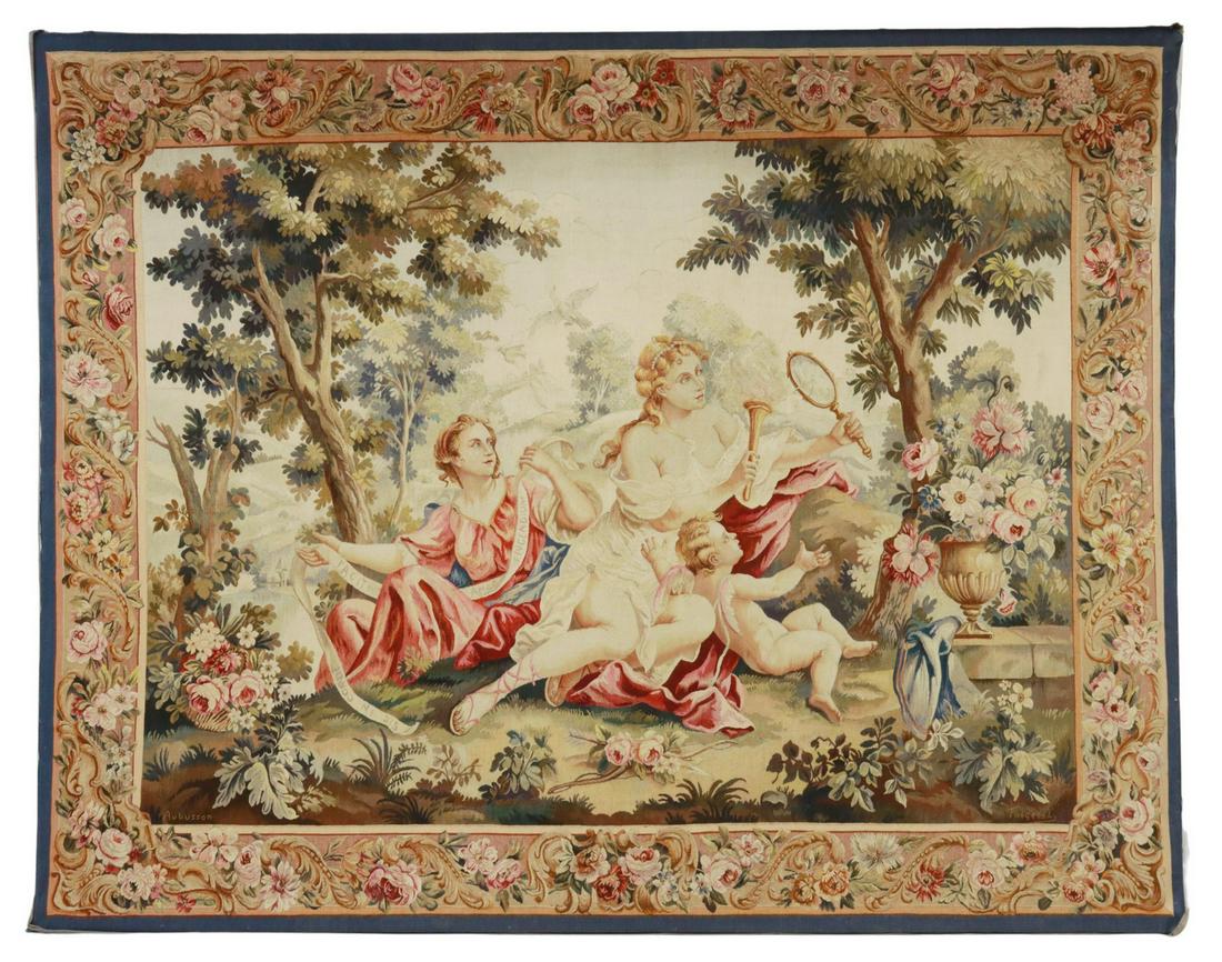 AUBUSSON MAXIME FOUGEROL ROCOCO STYLE TAPESTRY (1 of 3)
