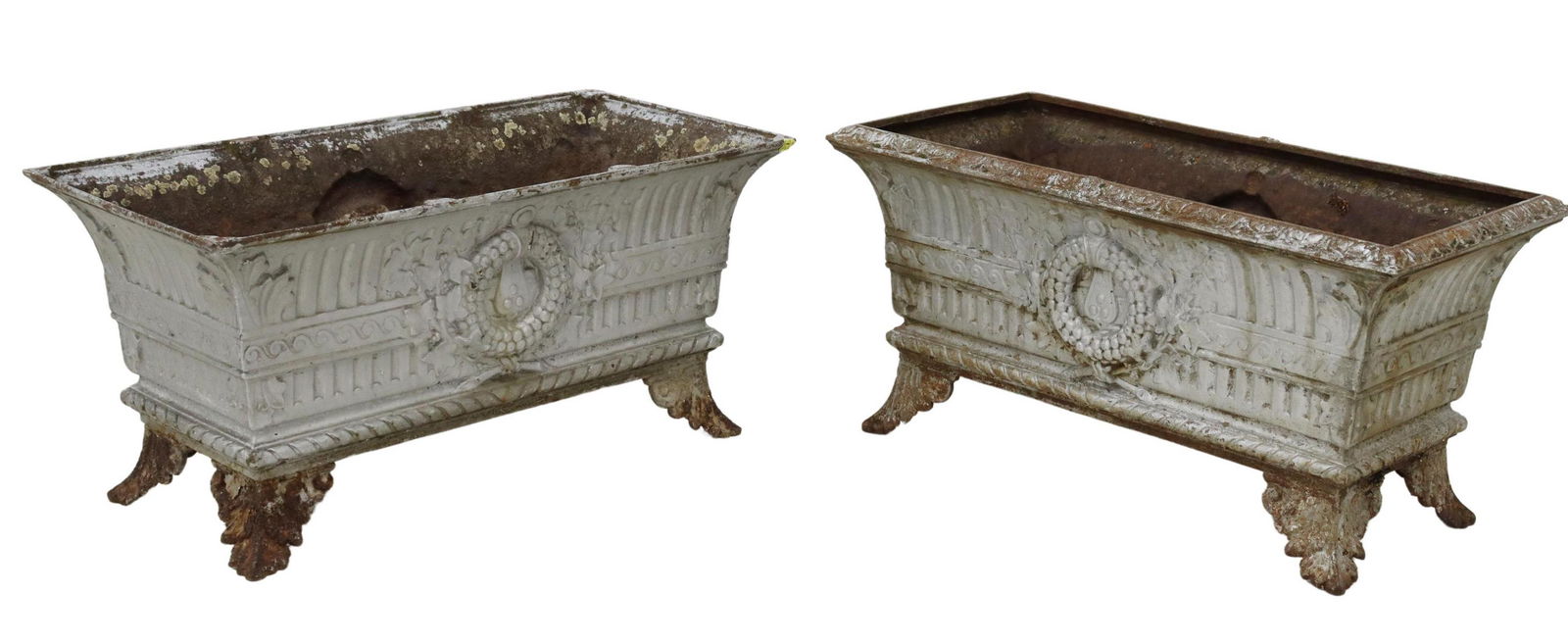 (2) FRENCH CAST IRON PLANTER BOXES JARDINIERES (1 of 3)