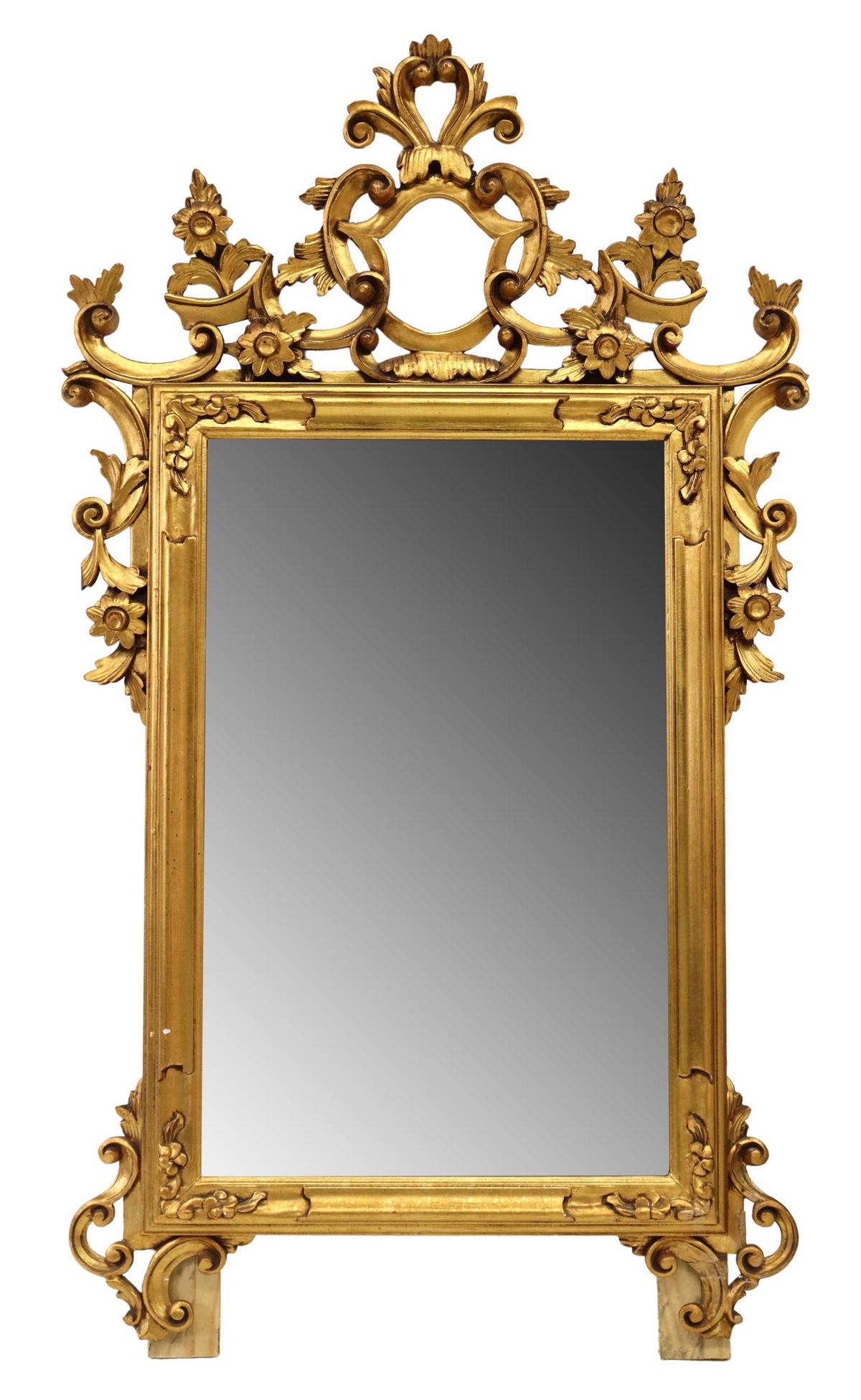 ITALIAN FLORENTINE GILTWOOD MIRROR (1 of 3)