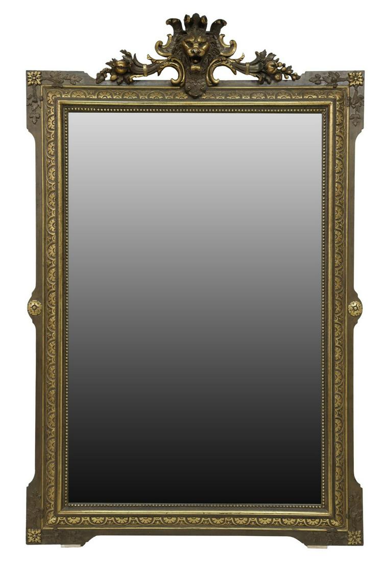 FRENCH NAPOLEON III PARCEL GILT WALL MIRROR (1 of 3)