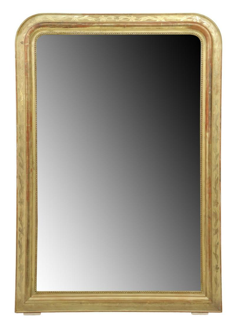 FRENCH LOUIS PHILIPPE PERIOD GILTWOOD MIRROR (1 of 3)