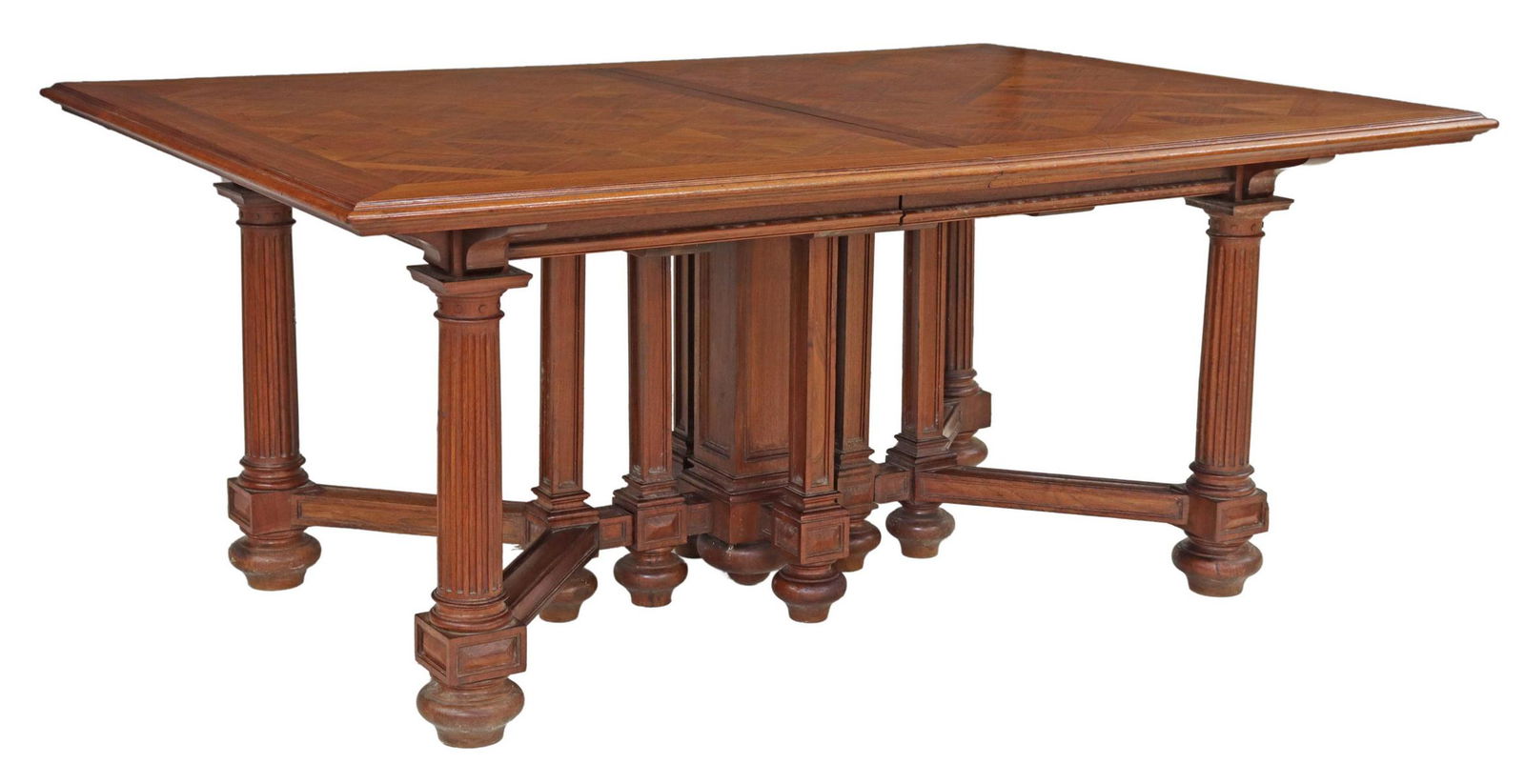 FRENCH HENRI II STYLE WALNUT DINING TABLE (1 of 4)