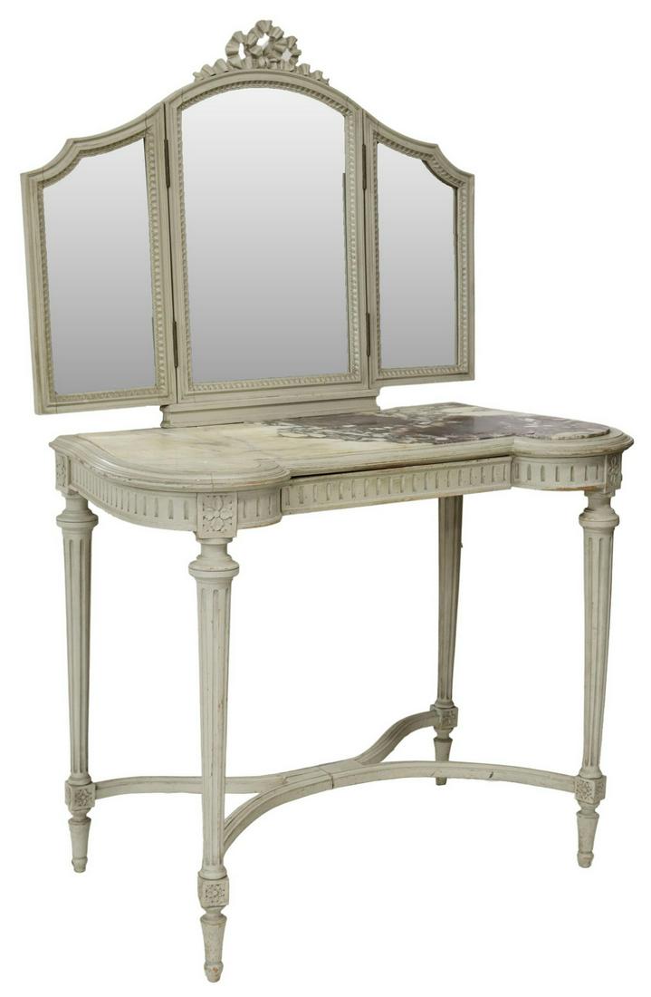 FRENCH LOUIS XVI STYLE MIRRORED DRESSING TABLE (1 of 5)