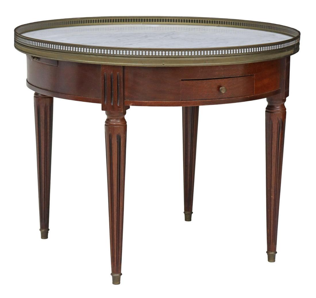 FRENCH LOUIS XVI STYLE MAHOGANY BOUILLOTTE TABLE (1 of 5)