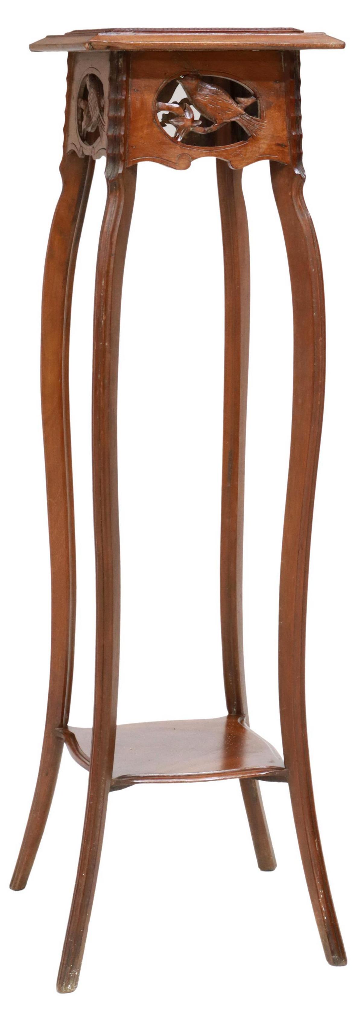 ITALIAN ART NOUVEAU CARVED PEDESTAL PLANT STAND (1 of 5)