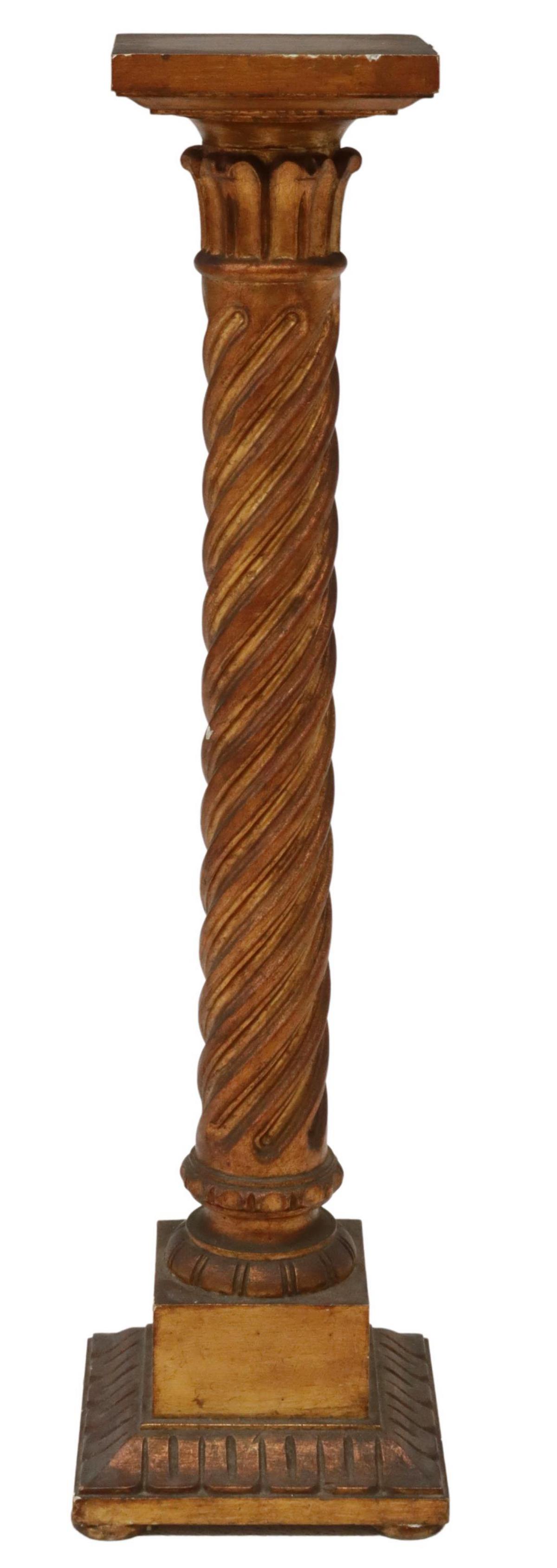 ITALIAN GILTWOOD COLUMN PEDESTAL PLANT STAND (1 of 3)