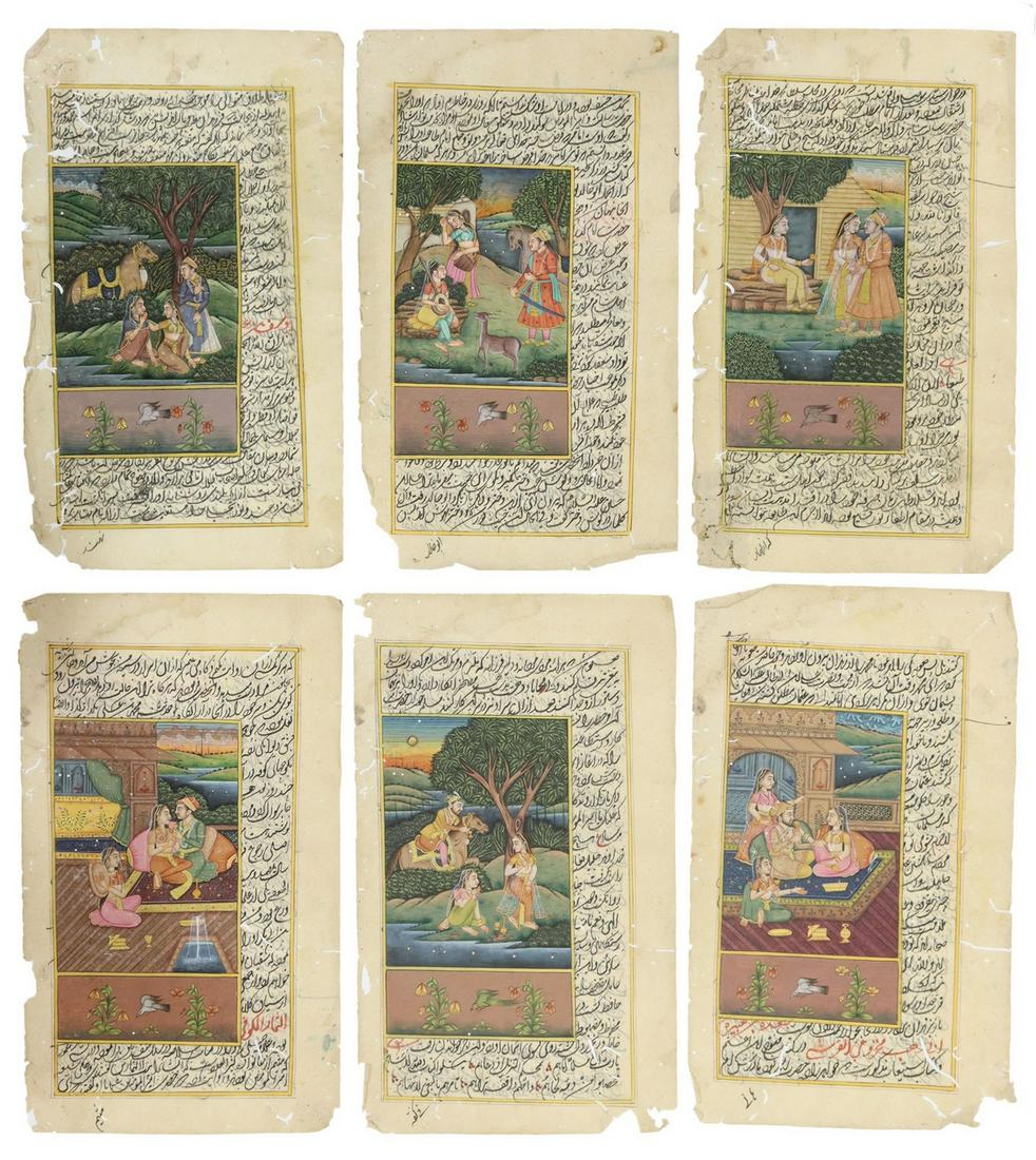 (6) INDO-PERSIAN ILLUSTRATED MANUSCRIPT PAGES (1 of 5)