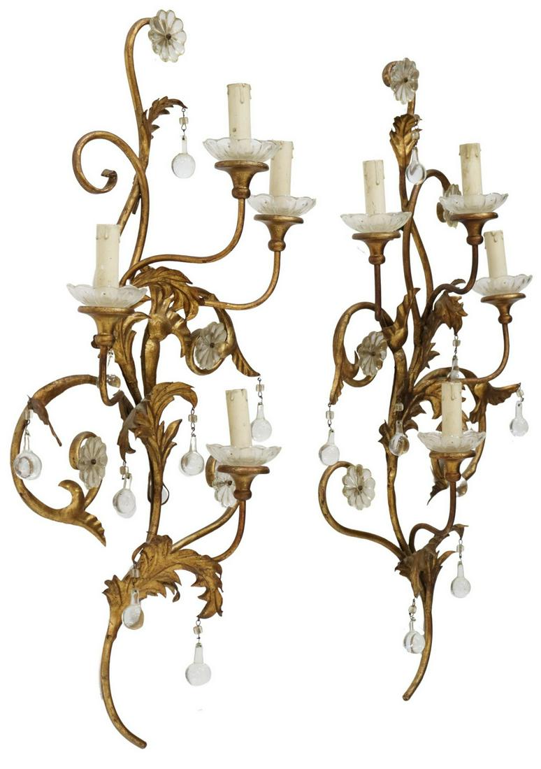 (2) ITALIAN LOUIS XV STYLE GILT IRON SCONCES (1 of 2)