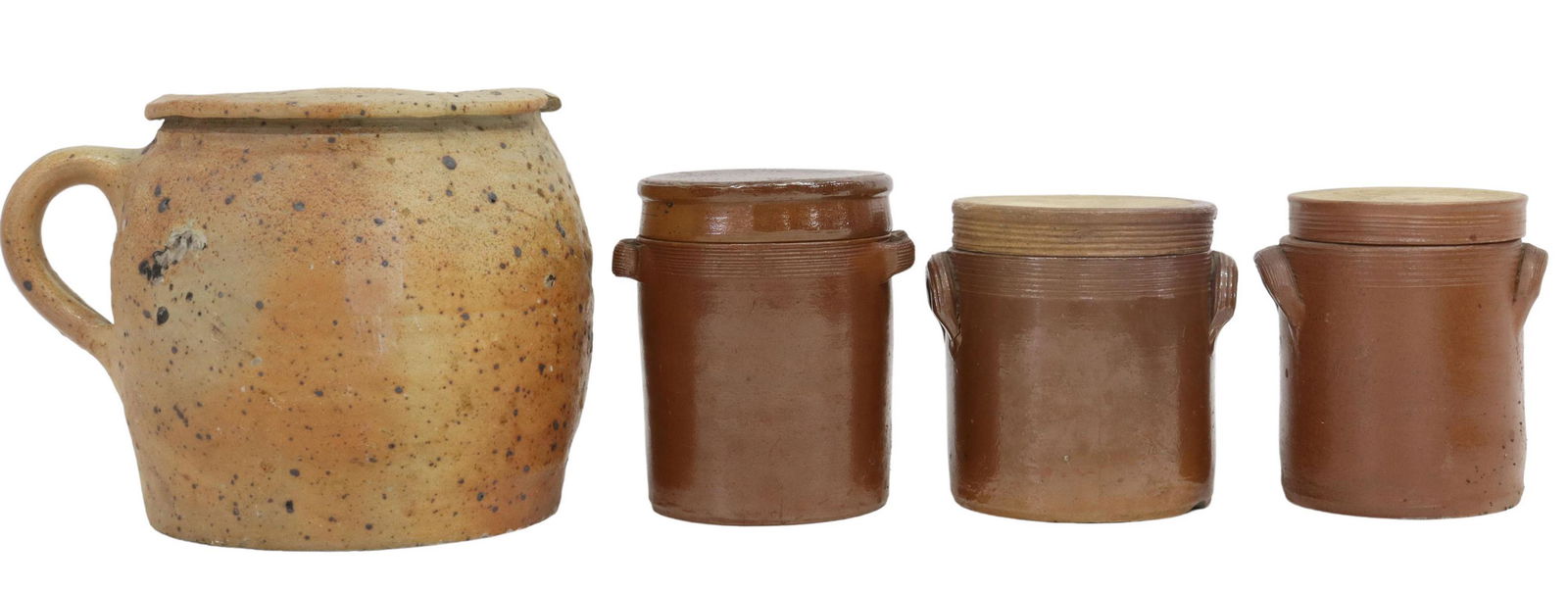 (4) FRENCH PROVINCIAL STONEWARE CROCKS JARS (1 of 4)