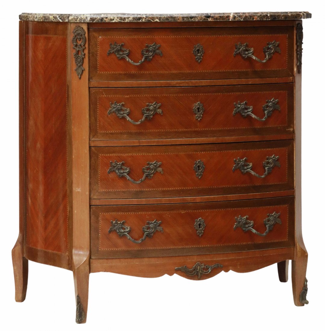 PETITE FRENCH LOUIS XV STYLE MARBLE-TOP COMMODE (1 of 5)