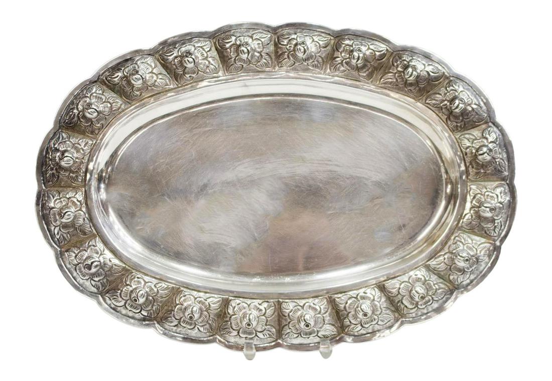 VINTAGE SANBORNS MEXICO STERLING SILVER TRAY (1 of 3)