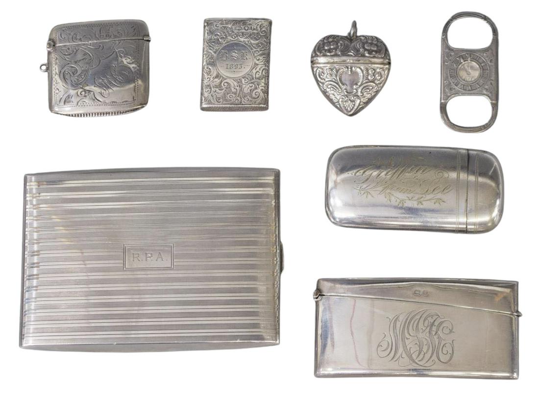 (7) STERLING SILVER & PLATE BOXES & KEEPERS (1 of 2)