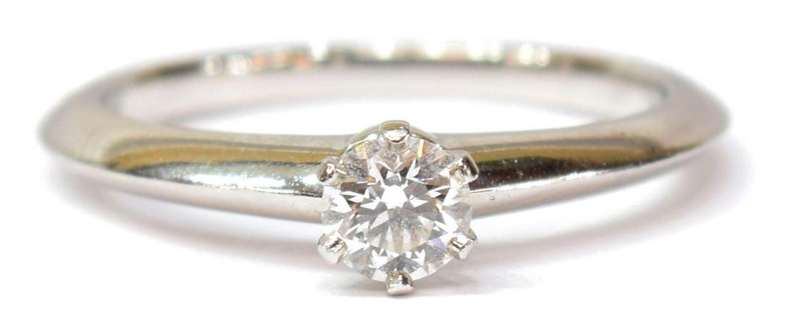 TIFFANY & COMPANY PLATINUM & 0.24CT DIAMOND RING (1 of 8)