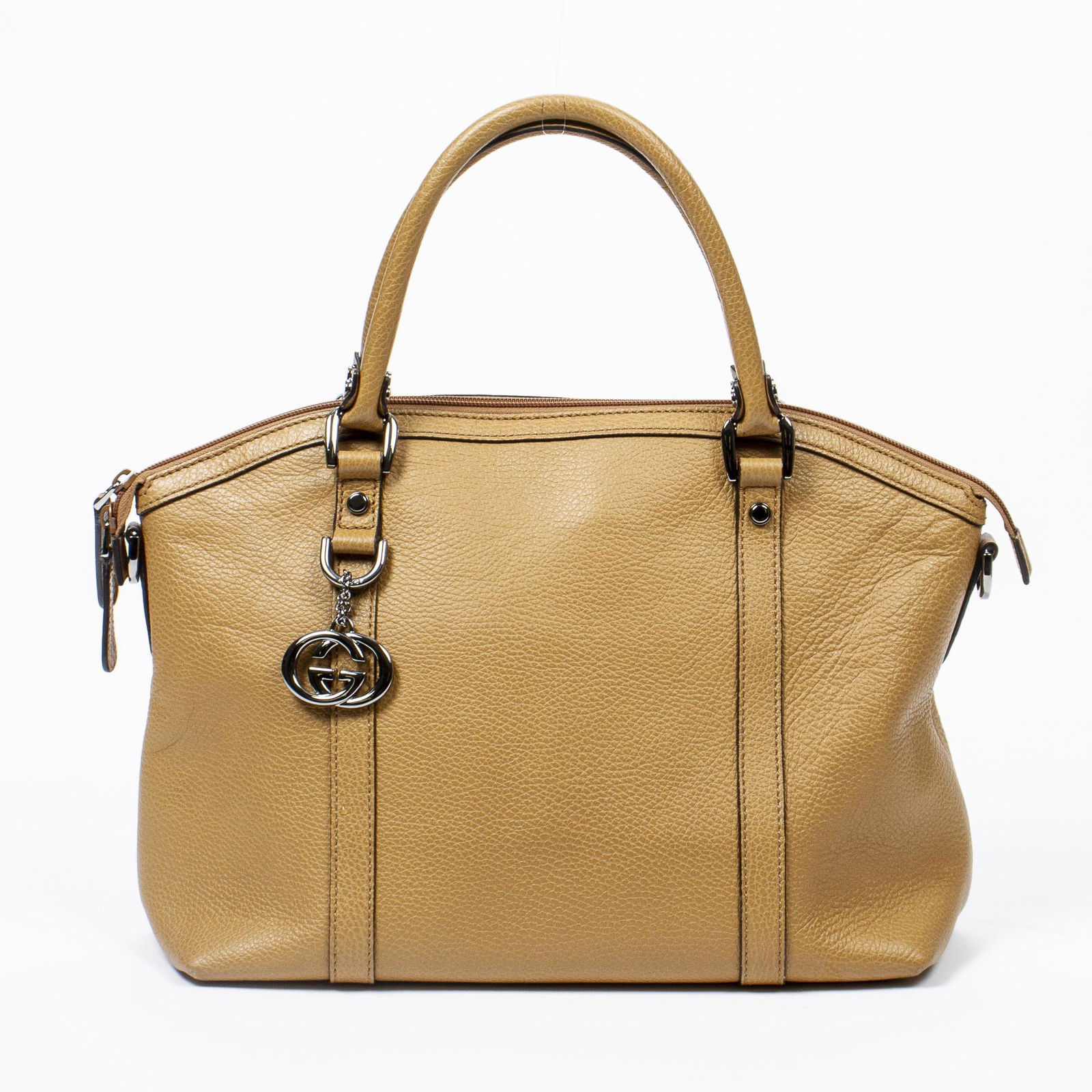GUCCI 'CONVERTIBLE' TAN GRAINDED LEATHER TOTE (1 of 8)