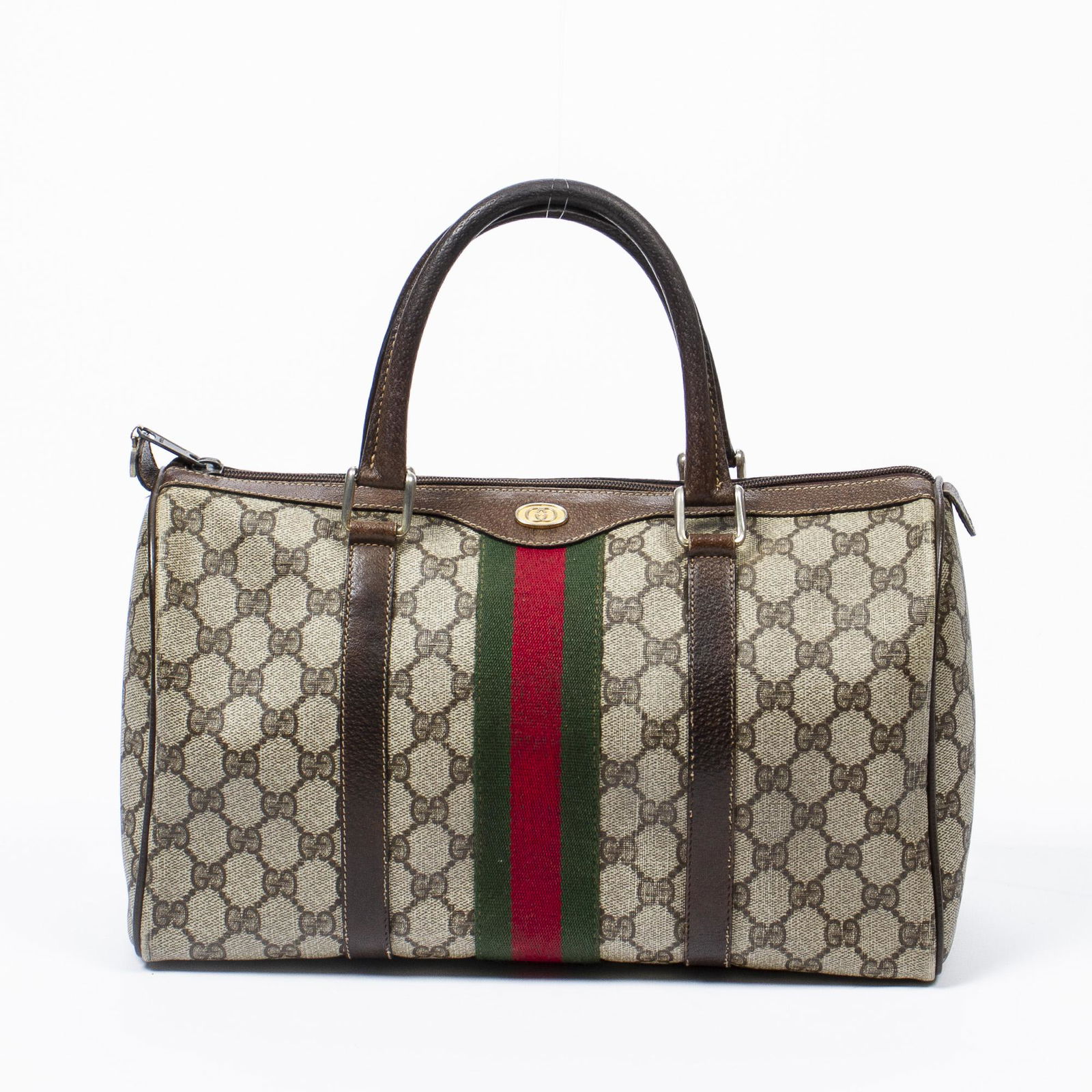 GUCCI ACCESSORY COLLECTION VINTAGE WEB BOSTON BAG (1 of 7)