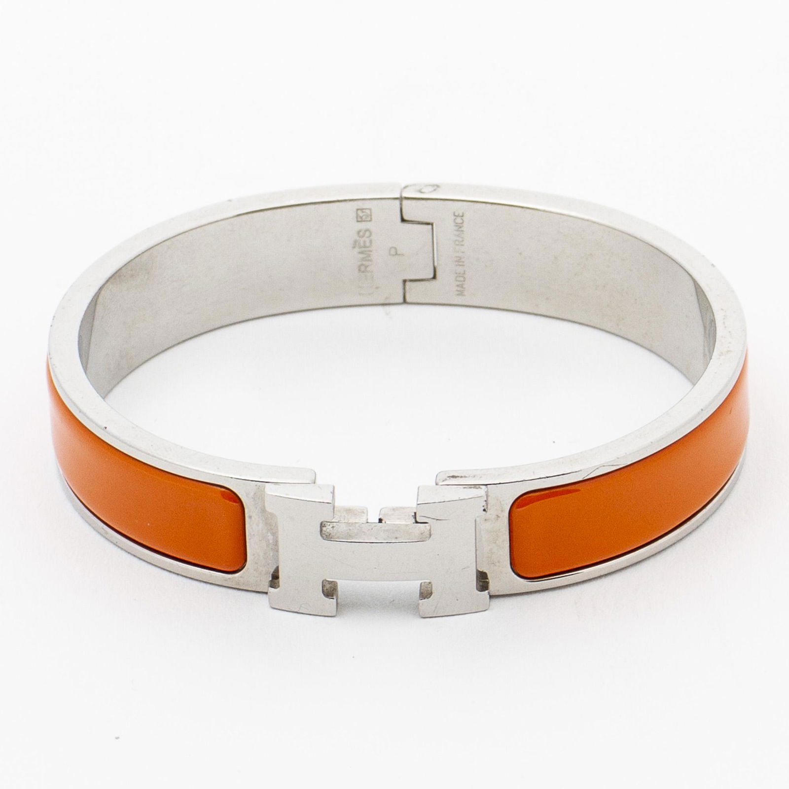 HERMES 'H CLIC CLAC' BRACELET PALLADIUM PLATED (1 of 2)