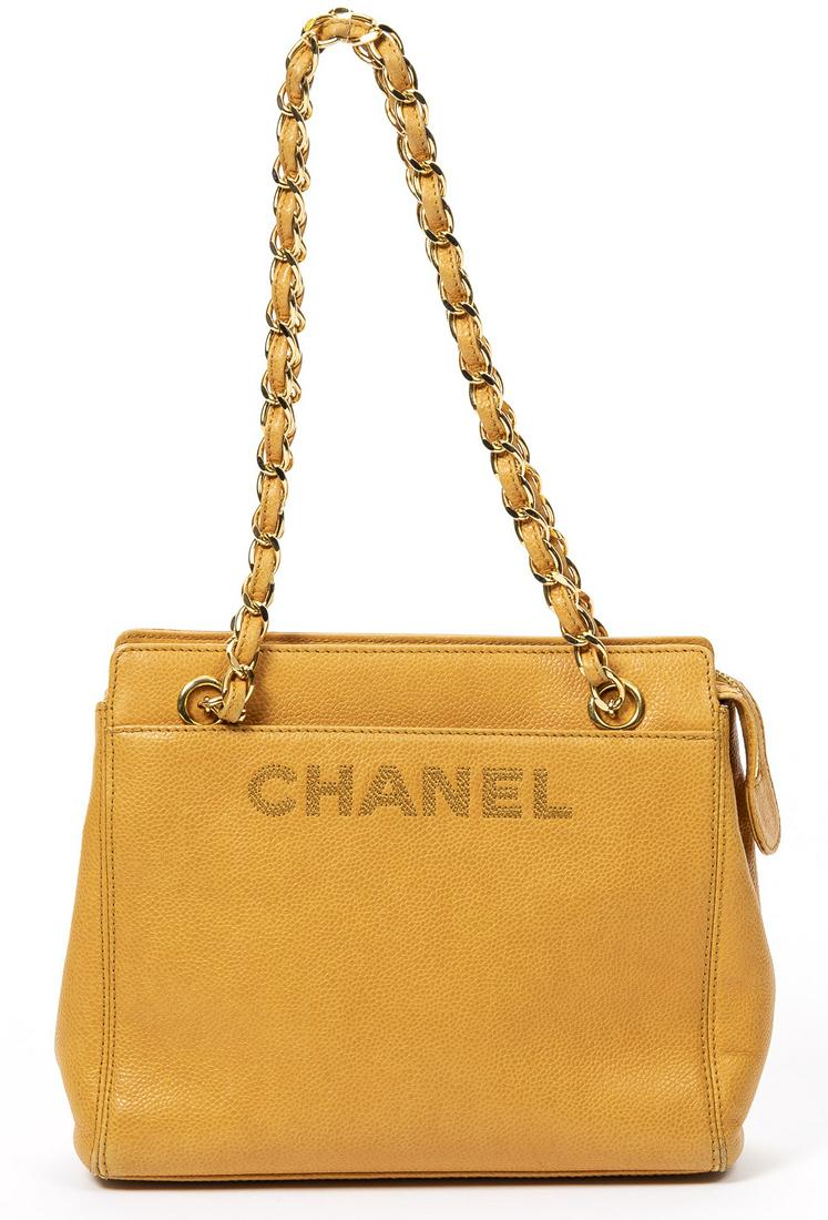 CHANEL CAVIAR LEATHER & CHAIN STRAP SHOULDER BAG (1 of 7)
