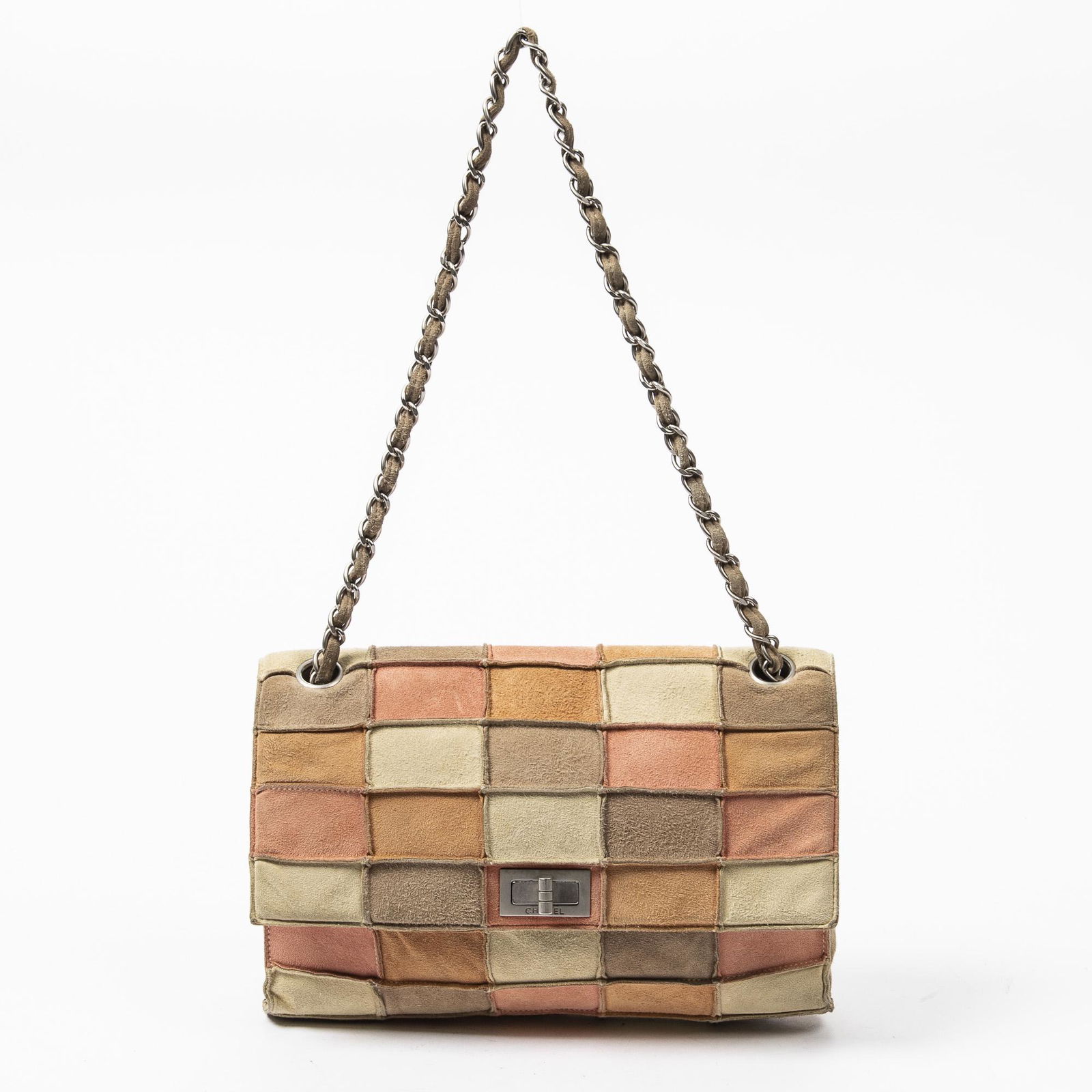 CHANEL '2.55 REISSUE FLAP' PATCHWORK SUEDE BAG (1 of 7)
