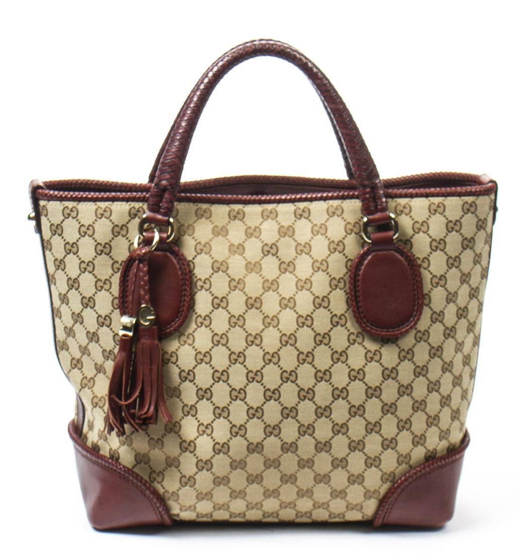GUCCI 'MARRAKECH' MONOGRAM CANVAS HANDBAG (1 of 7)