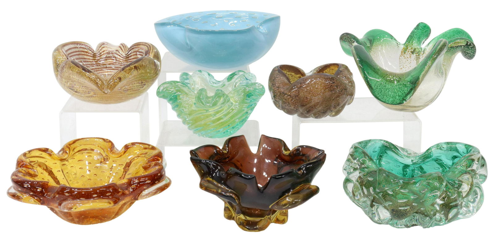 (8) ITALIAN MID-CENTURY MURANO ART GLASS BOWLS (1 of 6)