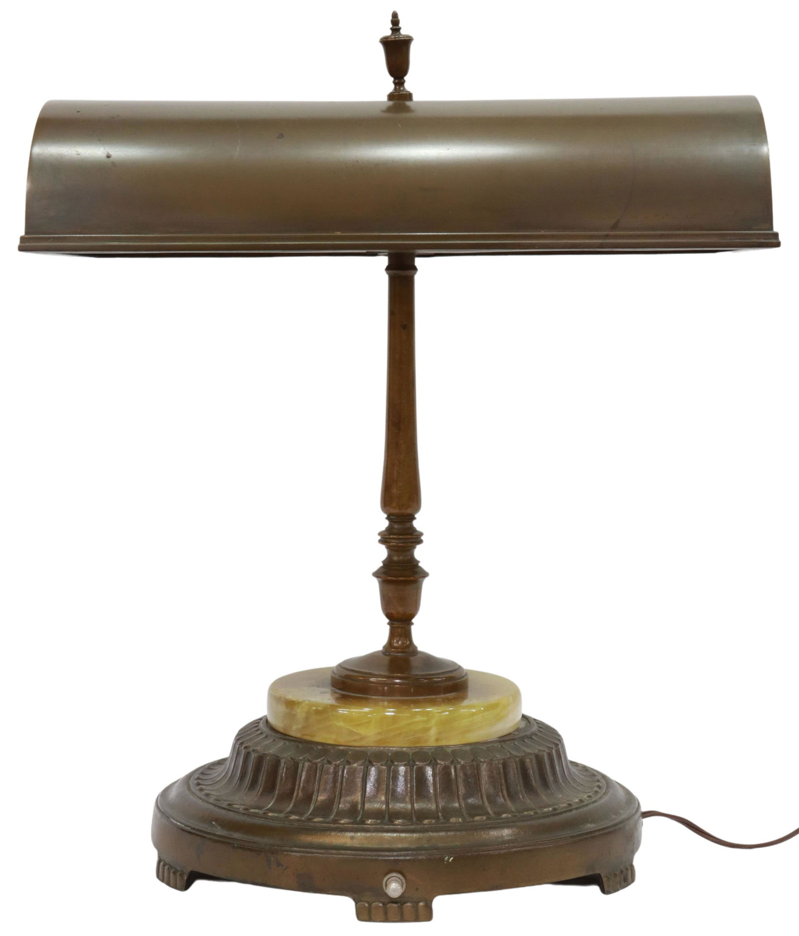 AMERICAN ART DECO BRASS & ONYX BANKER'S LAMP (1 of 3)