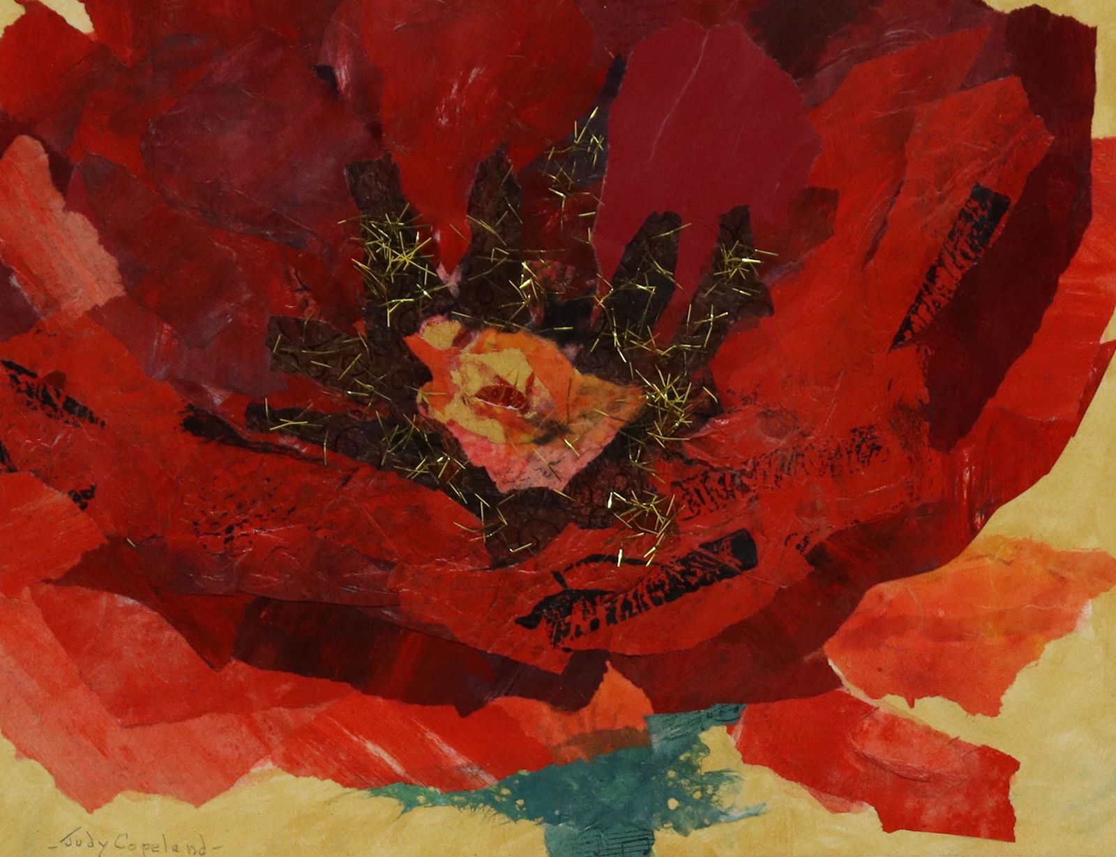 JUDY COPELAND (TEXAS, B.1943) 'POPPY' MIXED MEDIA (1 of 4)