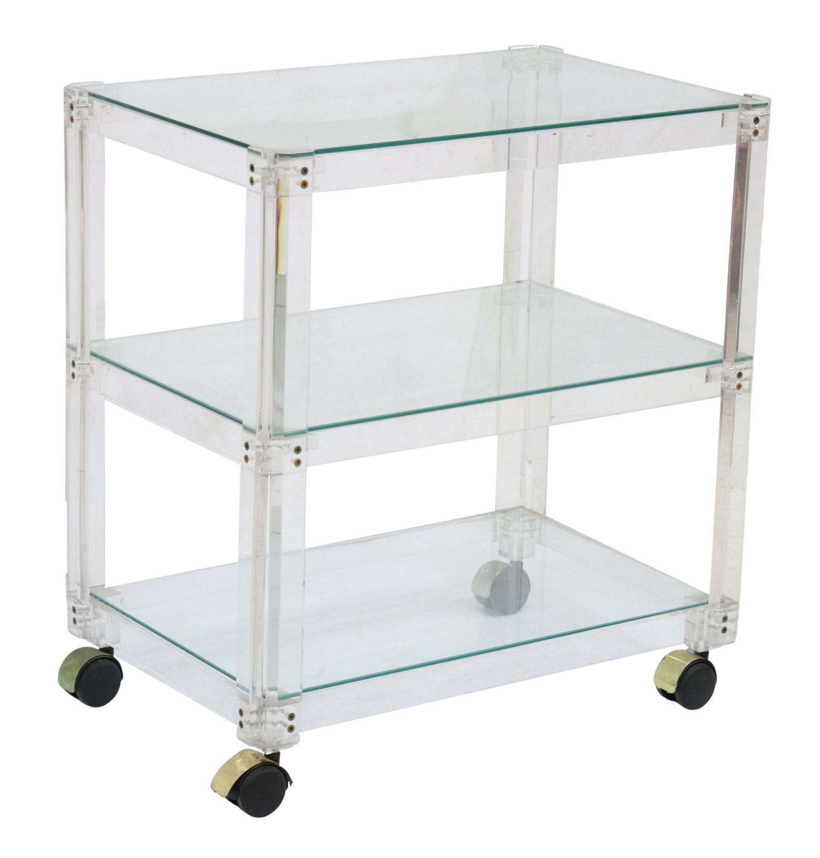 MODERN COLORLESS ACRYLIC THREE-TIER BAR CART (1 of 3)